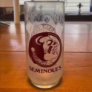 Vintage Florida State Seminoles Glass 6 inches tall